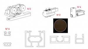 TERNO Universal Eclettica set for fixed doors 3000x1500mm dark brown