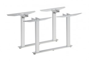 MILADESIGN double office table construction LN 3814 silver