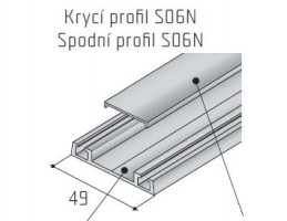 S-S06N bottom guide profile 2m silver