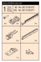 HAWA 057.3133.072 Eku Porta 60 HM sliding interior fitting set up to 60kg