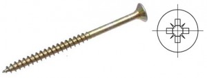 Screw PZ 5x150/70 countersunk head zinc yellow PZ2, partial thread