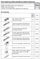 HAWA 25074 Junior 80/B-Pocket sliding interior fittings fitting set up to 80kg