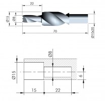 IF-drill 15mm for Kintai shelf support left