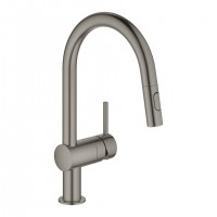 GROHE 32321AL2 Tap Minta C-spout with dual spray brushed Hard Graphite