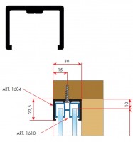 TERNO sliding glass top guide 3m