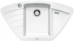 BLANCO 514750 Sink Zia 9 E white with Silgranit PuraDur eccentric