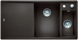 BLANCO 523494 Sink Axia III 6S-F coffee InFino with eccentric Silgranit PuraDur