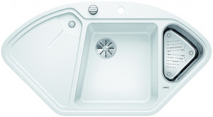 BLANCO 523660 Delta II white InFino sink with Silgranit PuraDur eccentric