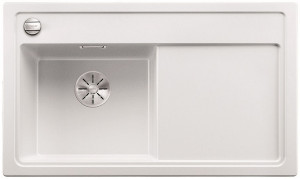 BLANCO 523836 Sink Zenar 45S-F white InFino with eccentric Silgranit PuraDur