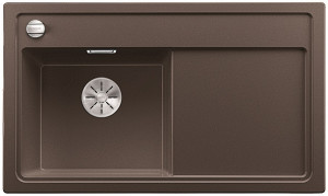 BLANCO 523839 Sink Zenar 45S-F coffee InFino with eccentric Silgranit PuraDur