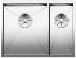 BLANCO 521613 Sink Zerox 340/180-U stainl.steel InFino silk gloss without handle