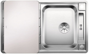 BLANCO 522102 Sink Axis III 45S-IF stainl.steel InFino silk gloss with eccentric