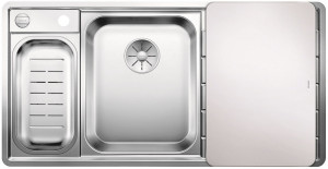 BLANCO 522105 Sink Axis III 6S-IF stainl. steel silk gloss InFino with eccentric