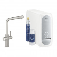 GROHE 31454DC1 Blue Home starter kit L-outlet Supersteel