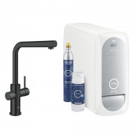 GROHE 31539KS0 Blue Home starter set L-outlet velvet black - black