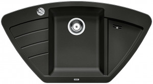 BLANCO 526030 sink ZIA 9 E black SILGRANIT® PuraDur® with eccentric