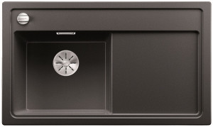 BLANCO 526034 sink ZENAR 45 S black SILGRANIT®PuraDur® InFino with eccentric