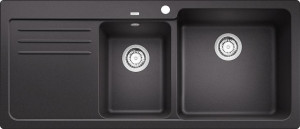 BLANCO 525946 Sink Naya 8 S black without eccentric Silgranit sink right