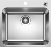 BLANCO 526355 Sink SUPRA 500-IF/A R12 with eccentric brushed stainless steel