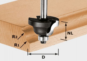 FESTOOL 491029 Roman ogee cutter HW S8 D31,7/R4/R4