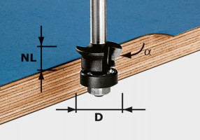 FESTOOL 491026 Edge trimming chamfer cutter HW S8 D24/0° +45°