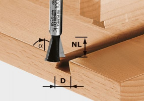 FESTOOL 490990 Dovetail cutter HW S8 D14,3/13,5/15°