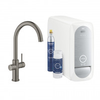 GROHE 31455AL1 Blue Home starter set C-outlet brushed hard graphite