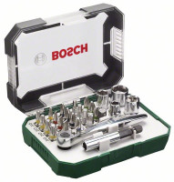 BOSCH 2607017322 26-piece screwdriver bit and ratchet set