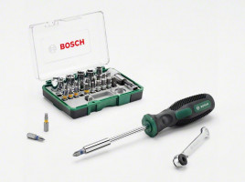 BOSCH 2607017331 27-piece ratchet set + hand screwdriver