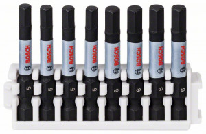 BOSCH 2608522332 Bit set Impact Control Power Bit, 8 pieces, 4×H5; 4xH6