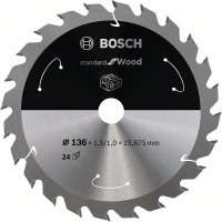 BOSCH 2608837667 Saw blade Standard for Wood for AKU p. 136×1.5×15.875mm, 24