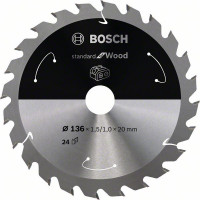 BOSCH 2608837668 Saw blade Standard for Wood for battery saws 136×1.5×20mm, 24