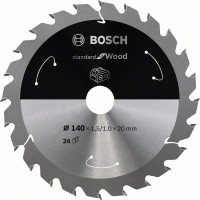 BOSCH 2608837671 Saw blade Standard for Wood for battery saws 140×1.5×20mm, 24