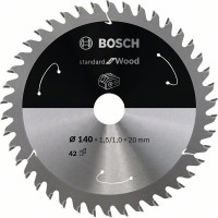 BOSCH 2608837672 Saw blade Standard for Wood for battery saws 140×1.5×20mm, 42