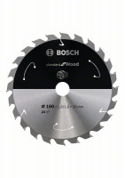 BOSCH 2608837676 Saw blade Standard for Wood for battery saws 160×1.5×20mm, 24