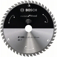 BOSCH 2608837678 Saw blade Standard for Wood for battery saws 160×1.5×20mm, 48