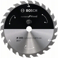 BOSCH 2608837681 Saw blade Standard for Wood for AKU p. 165×1.5×15.875mm, 24