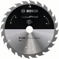 BOSCH 2608837685 Saw blade Standard for Wood for battery saws 165×1.5×20mm, 24