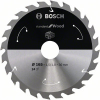 BOSCH 2608837688 Saw blade Standard for Wood for battery saws 165×1.5×30mm, 24