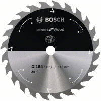 BOSCH 2608837698 Saw blade Standard for Wood for battery saws 184×1.6×16mm, 24