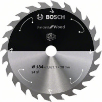 BOSCH 2608837702 Saw blade Standard for Wood for battery saws 184×1.6×20mm, 24