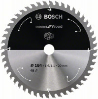 BOSCH 2608837703 Saw blade Standard for Wood for battery saws 184×1.6×20mm, 48