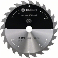 BOSCH 2608837704 Saw blade Standard for Wood for battery saws 190×1.6×20mm, 24