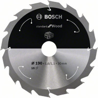 BOSCH 2608837706 Saw blade Standard for Wood for battery saws 190x1.6x30mm, 16