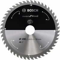 BOSCH 2608837710 Saw blade Standard for Wood for battery saws 190×1.6×30mm, 48