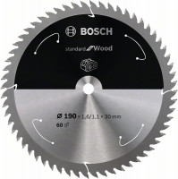 BOSCH 2608837711 Saw blade Standard for Wood for battery saws 190x1.6x30mm, 60