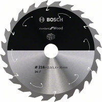 BOSCH 2608837724 Saw blade Standard for Wood for battery saws 216x1.7x30mm, 24