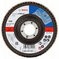 BOSCH 2608603653 Flap grinding wheel X431, Standard for Metal 115 mm, P60