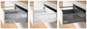 K-HETTICH InnoTech Atira, frontal, white, 260/70/144 with railing, 30kg SiSy