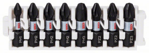 BOSCH 2608522323 8-piece impact control bit set, 1×PH1;3×PH2;1×PH3;2×PZ2;1×PZ3